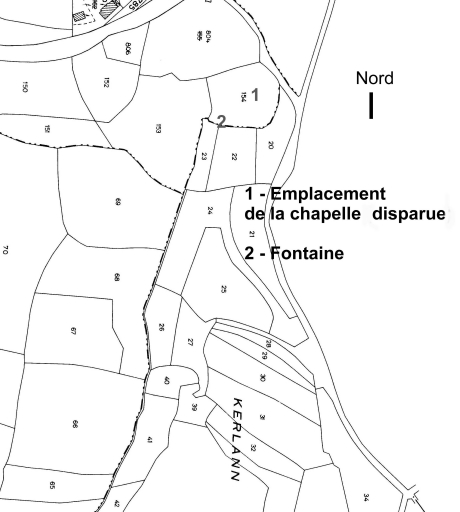 Plan cadastral  de la chapelle Saint-Caduan